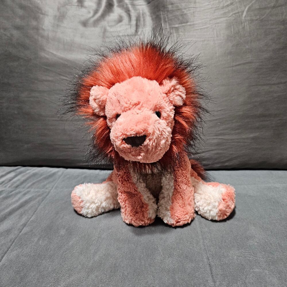 Gund Cozy Lions 6058947 Plush Stuffed Animal Red Orange Fluffy Mane 11"